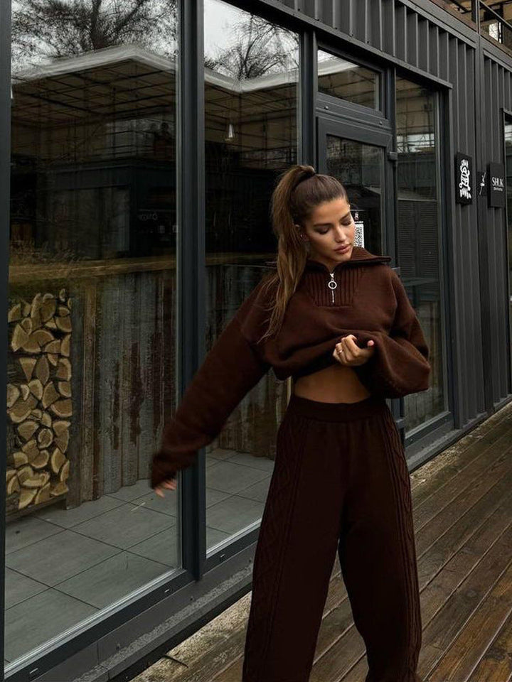 Gebreide damesloungeset met capuchon - Alessia