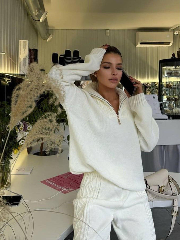 Gebreide damesloungeset met capuchon - Alessia