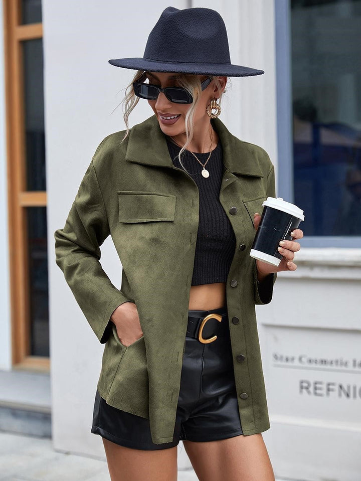 Damesjack van suède met knopen - Valay