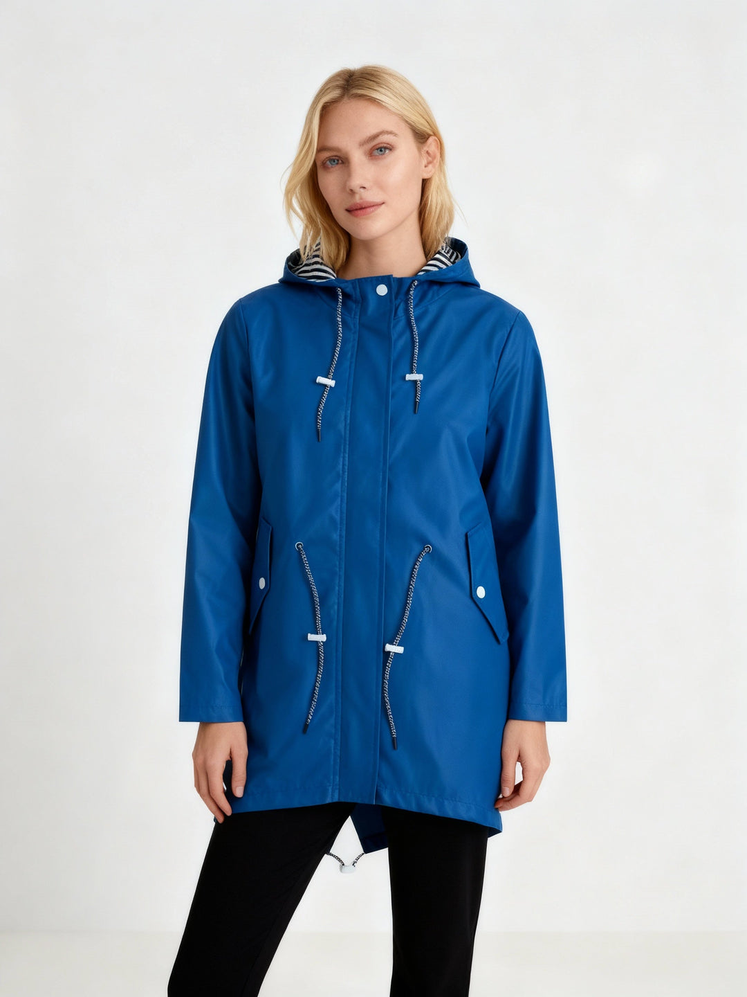 Waterdichte damesjas in recht silhouet met capuchon - Alvindra