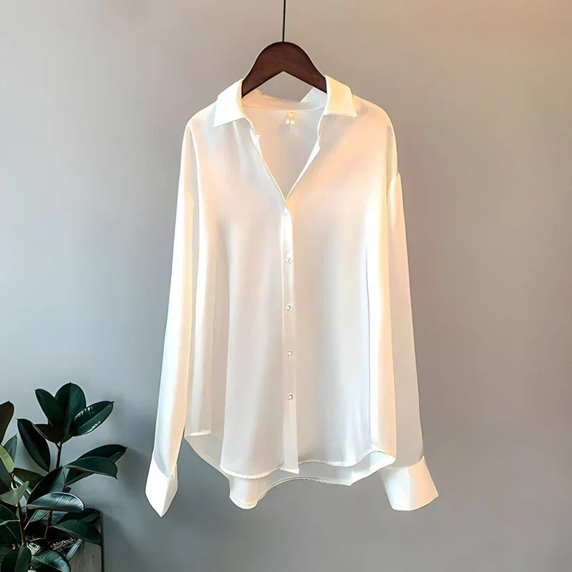 Ledina - Luxueus zijden damesshirt voor een elegante look