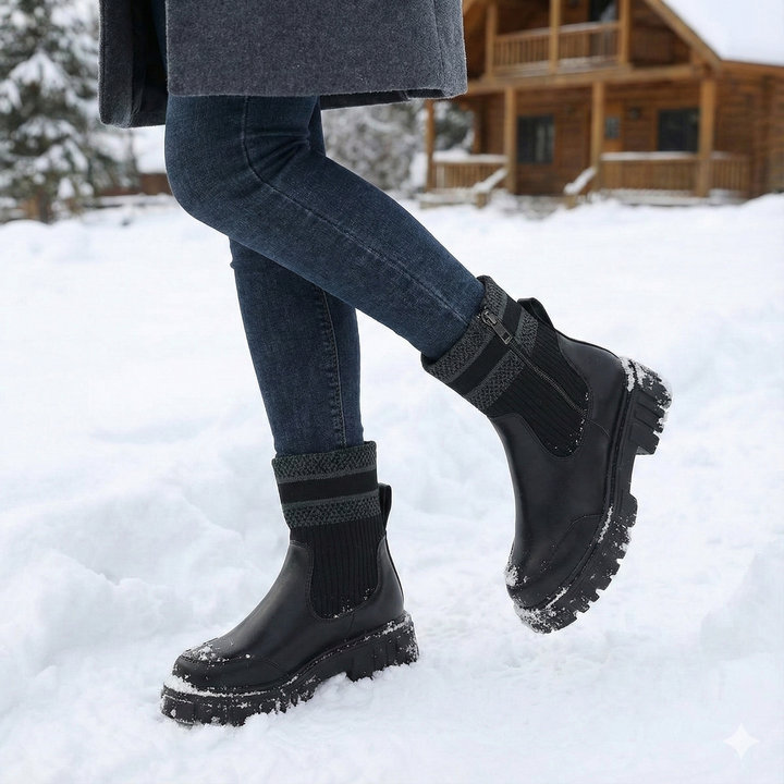 Gebreide dameslaarzen met dikke zolen - Narevi