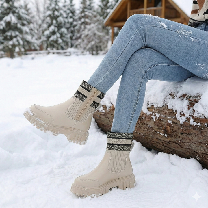 Gebreide dameslaarzen met dikke zolen - Narevi