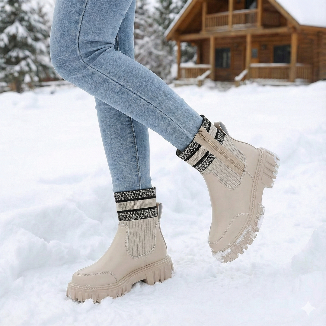 Gebreide dameslaarzen met dikke zolen - Narevi