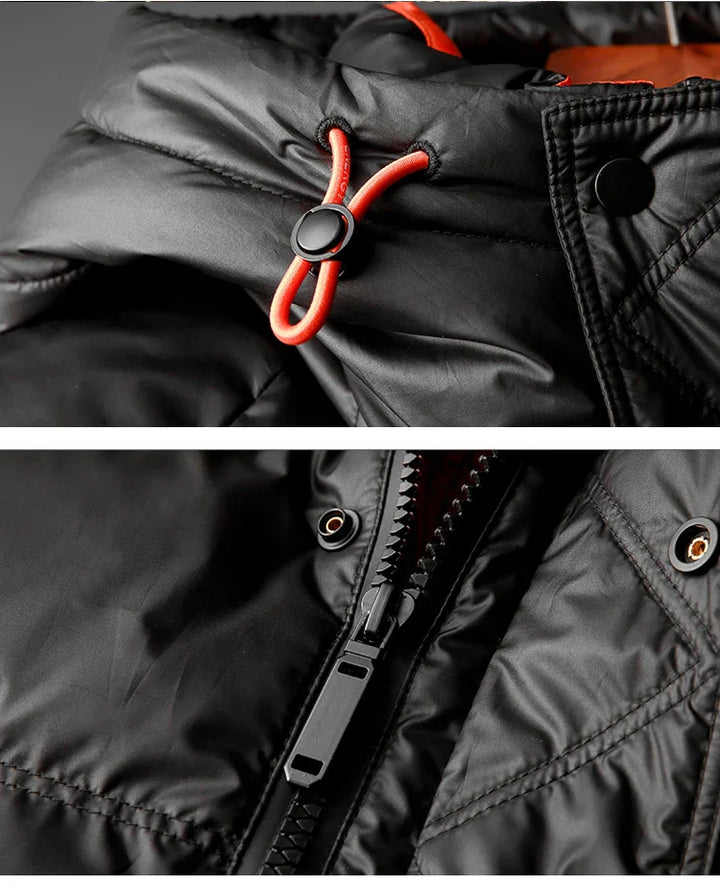 Gewatteerd jack met capuchon en contrasterende voering - Mark