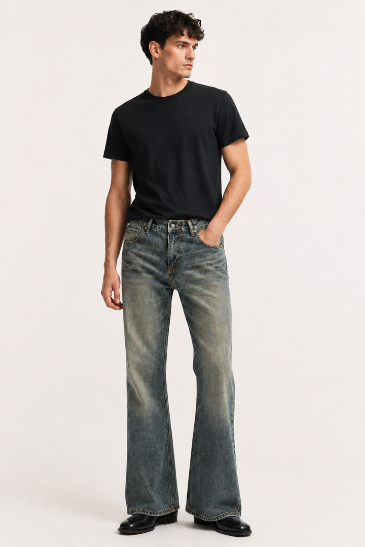 Slim-fit flare-jeans voor heren met vintage-effect - Henrik