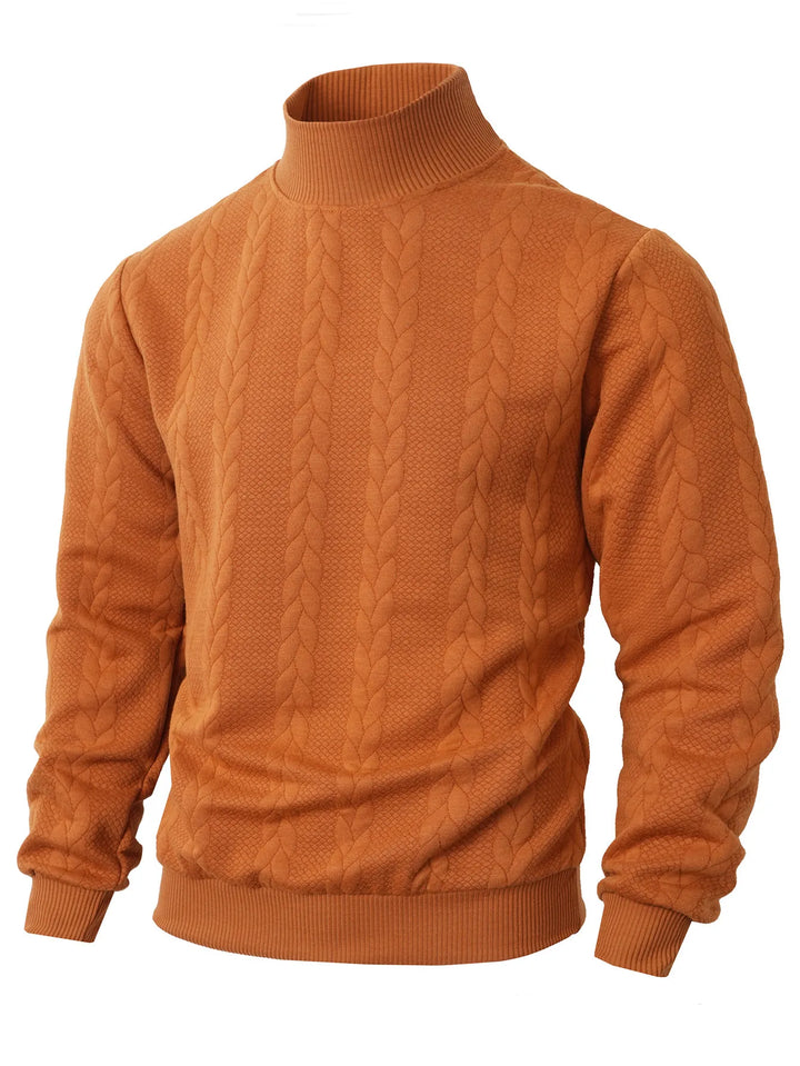 Gebreide herentrui met hoge hals - Leif