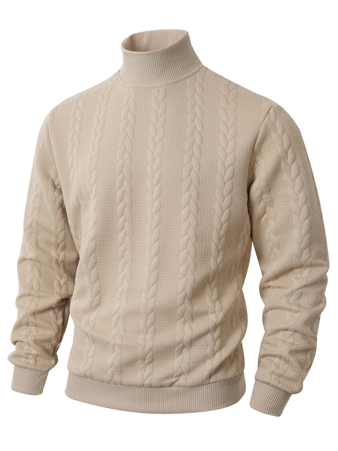 Gebreide herentrui met hoge hals - Leif