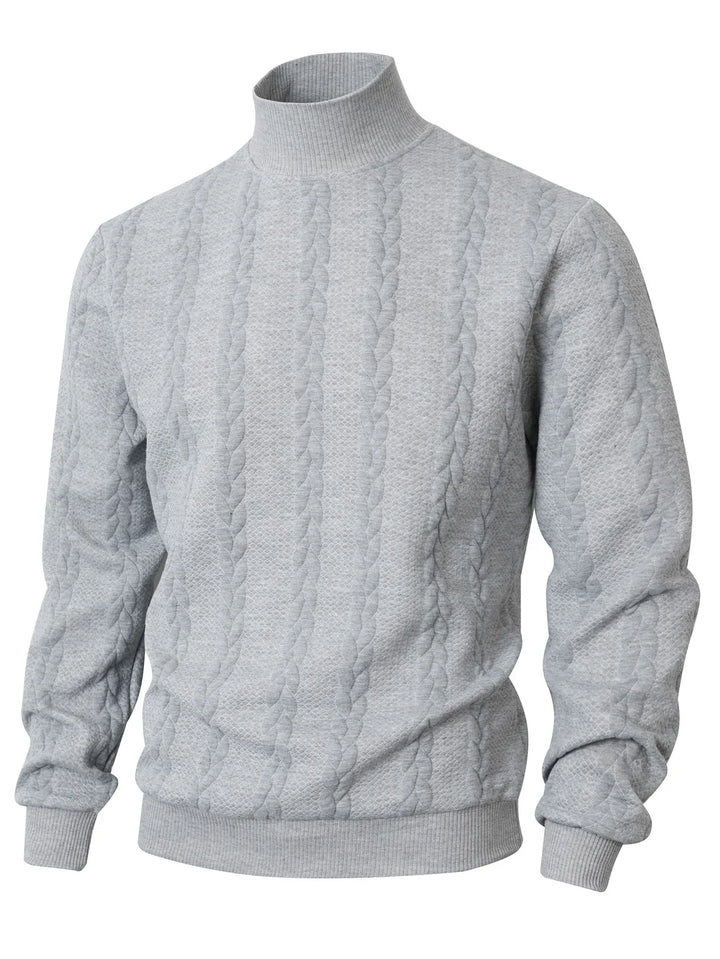 Gebreide herentrui met hoge hals - Leif