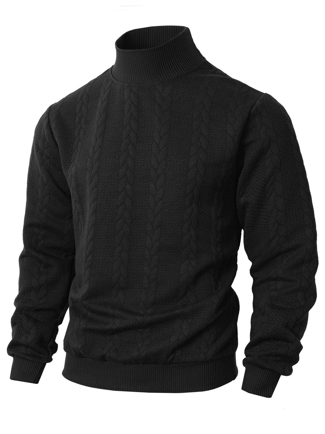 Gebreide herentrui met hoge hals - Leif
