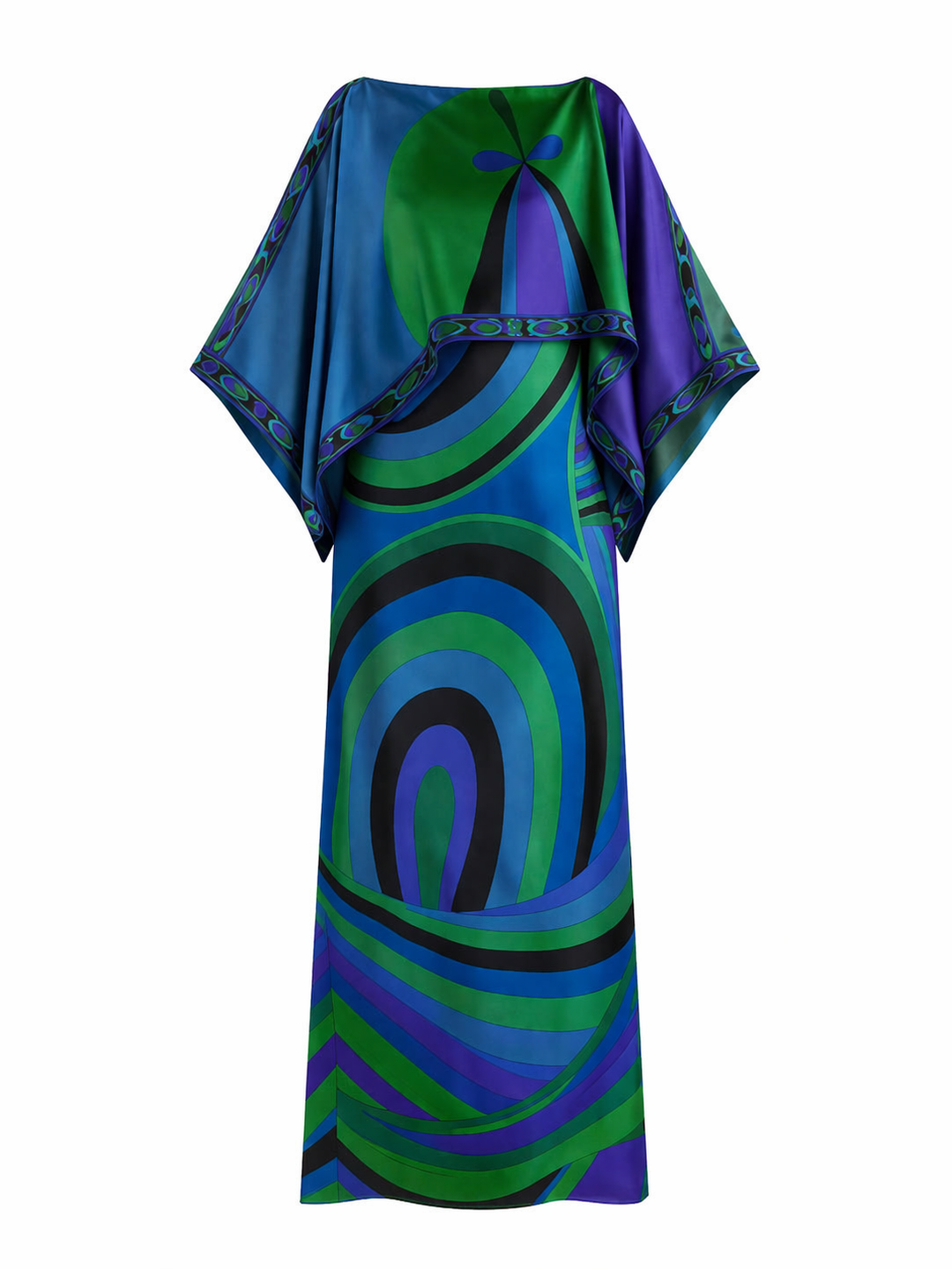 Damesjurk, lang, strapless, tweedelig met geometrische print - Karyme