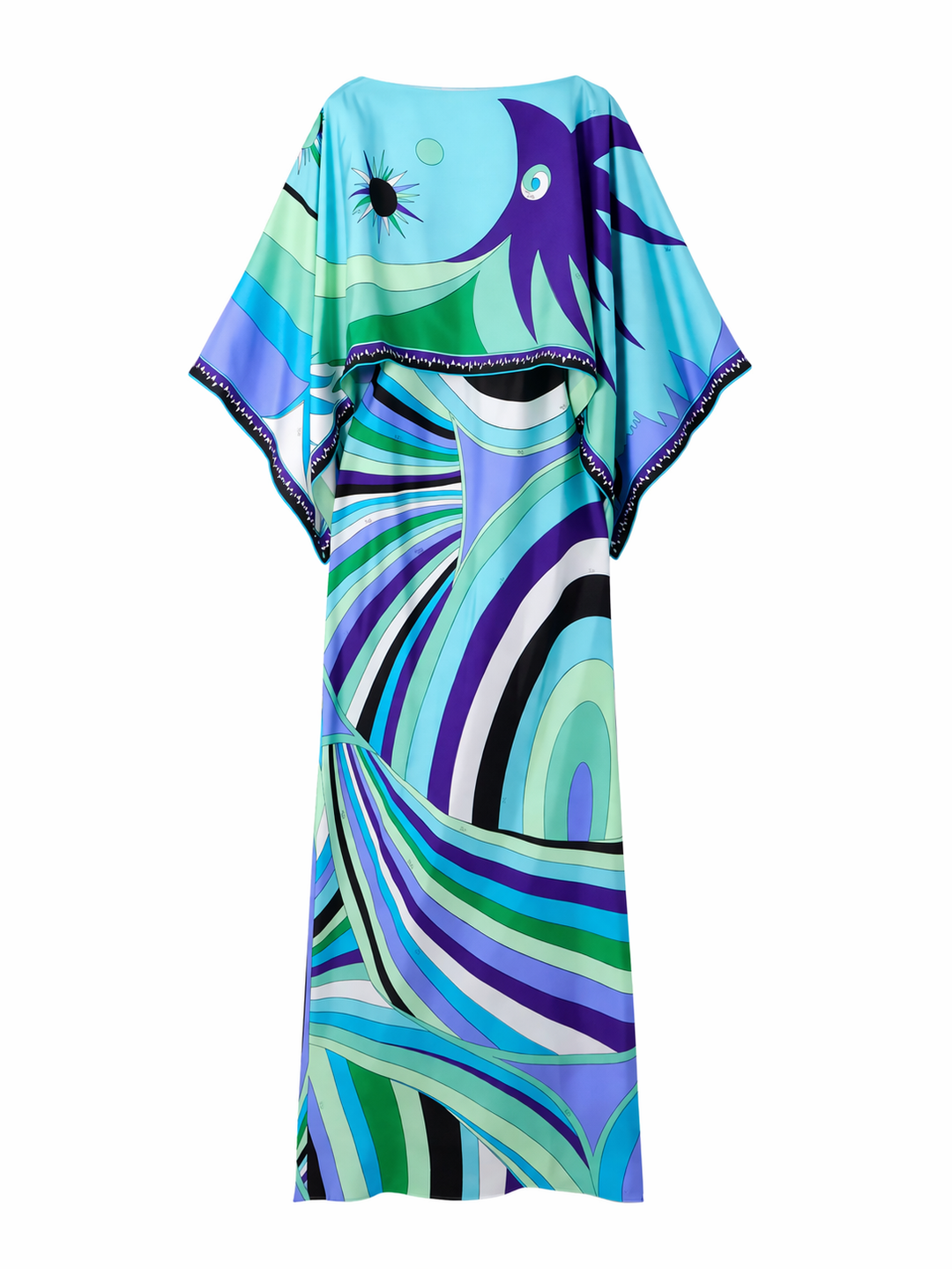 Damesjurk, lang, strapless, tweedelig met geometrische print - Karyme