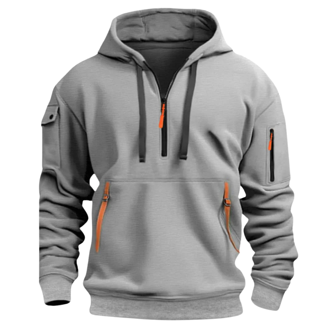 Heren sweatshirt met capuchon en zakken - Cesar