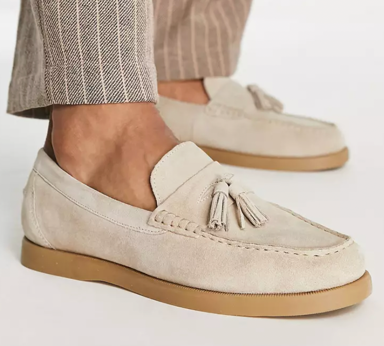 Neron - Beige leren loafers voor heren
