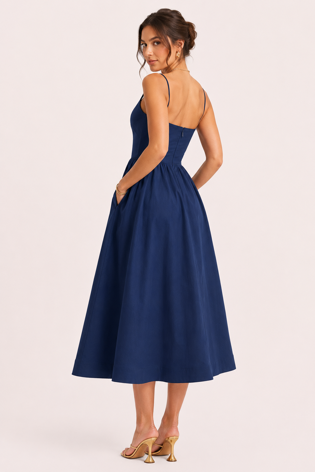 Dames midi riemen jurk casual zomer stijl comfortabel - Marie
