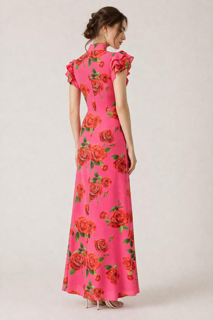 Lange gebloemde coltrui elegante casual stijl - Georgina