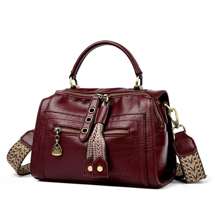 Dames schoudertas van synthetisch leer met metallic details - Juliette