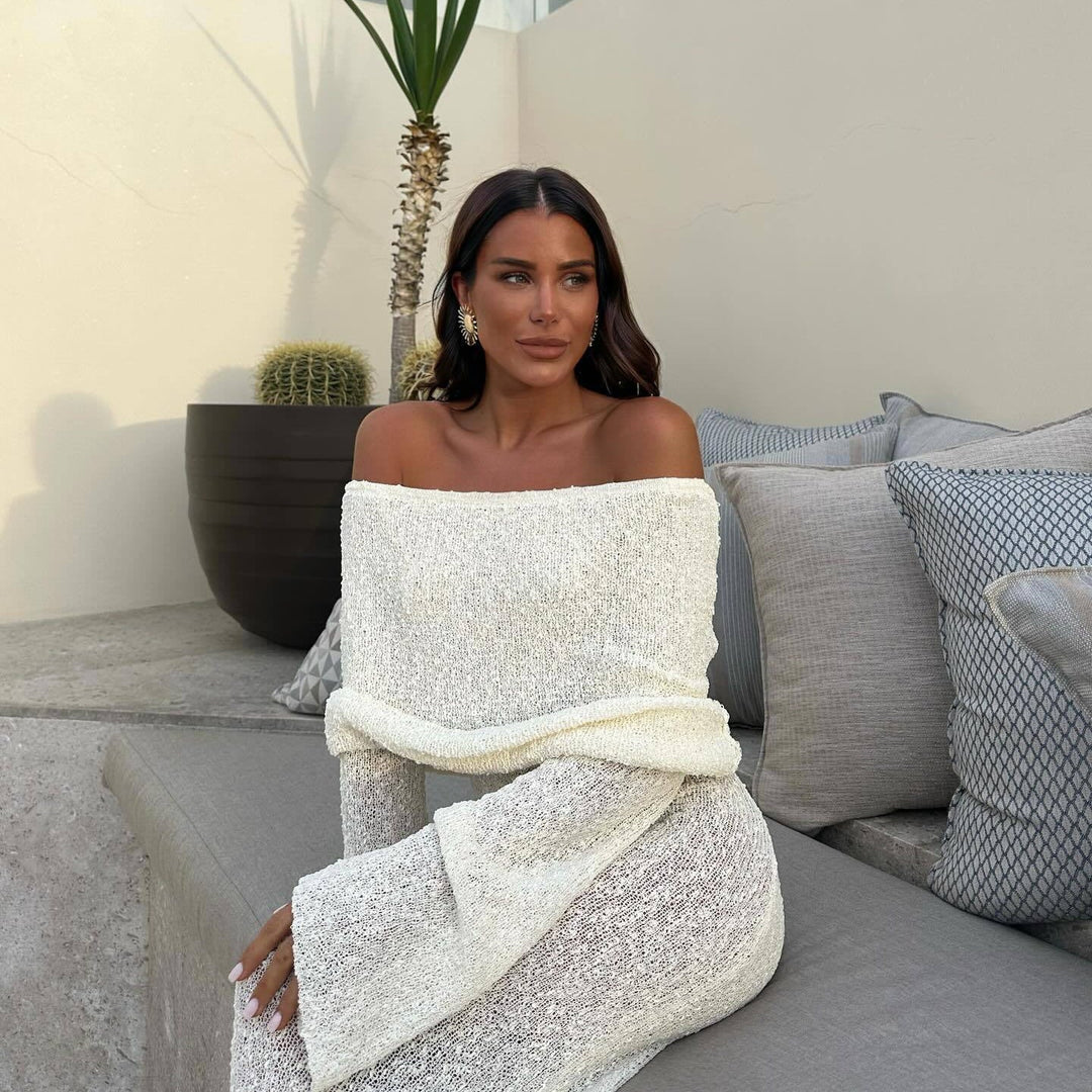 Off-the-shoulder maxi jurk voor dames - Adelheid