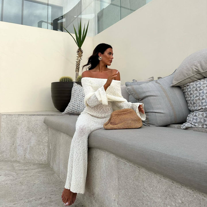 Off-the-shoulder maxi jurk voor dames - Adelheid