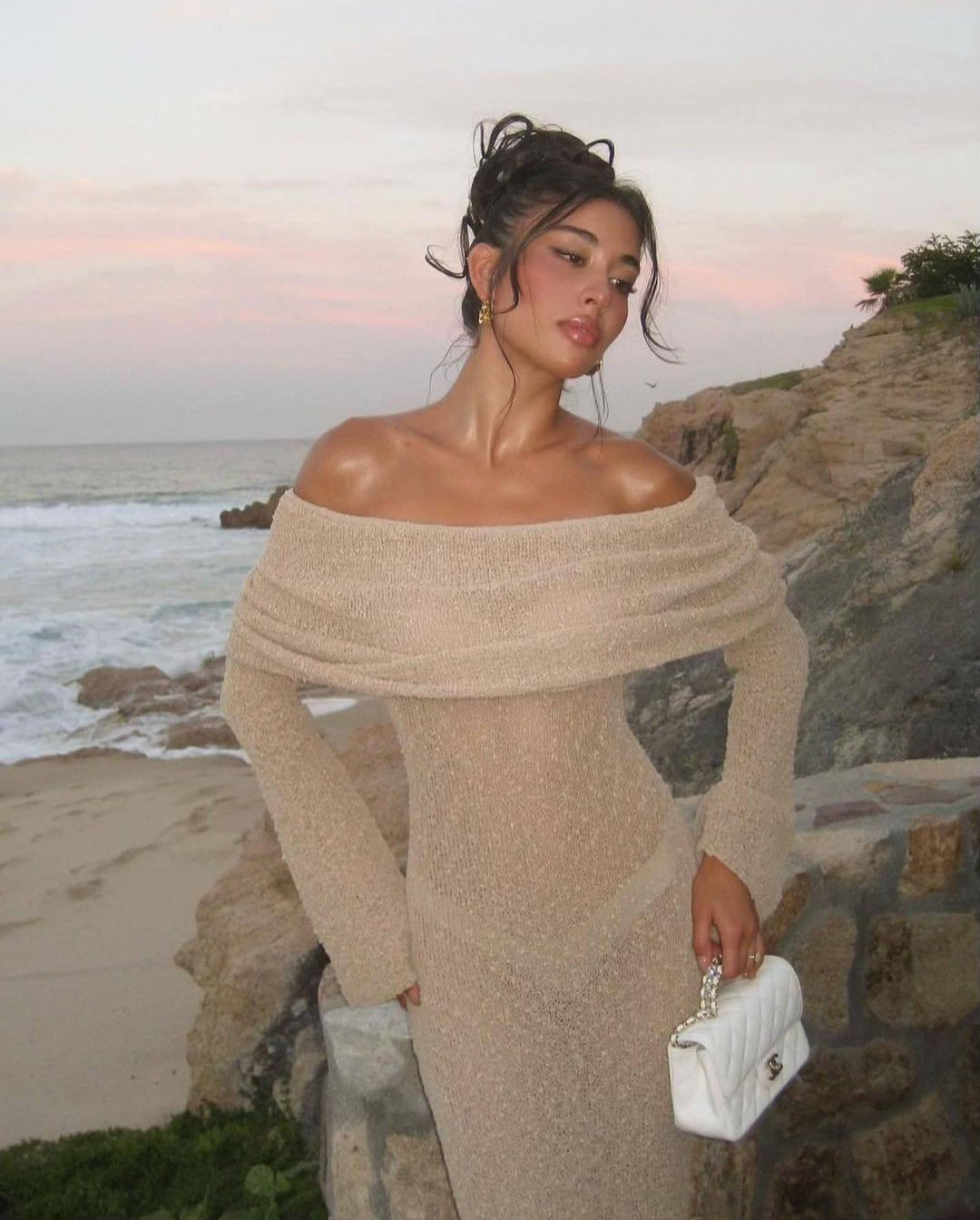Off-the-shoulder maxi jurk voor dames - Adelheid