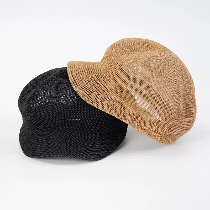 Dames zonnehoed met achthoekige baret