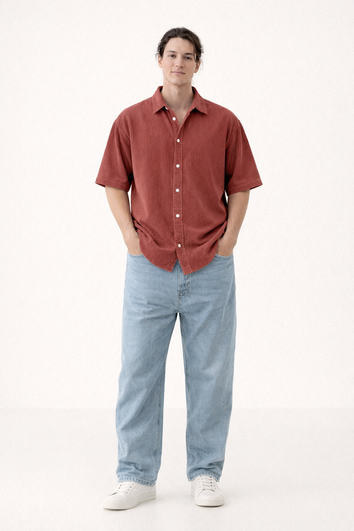 Herenoverhemd korte mouw lichtgewicht ademend zomers casual shirt - Velmar