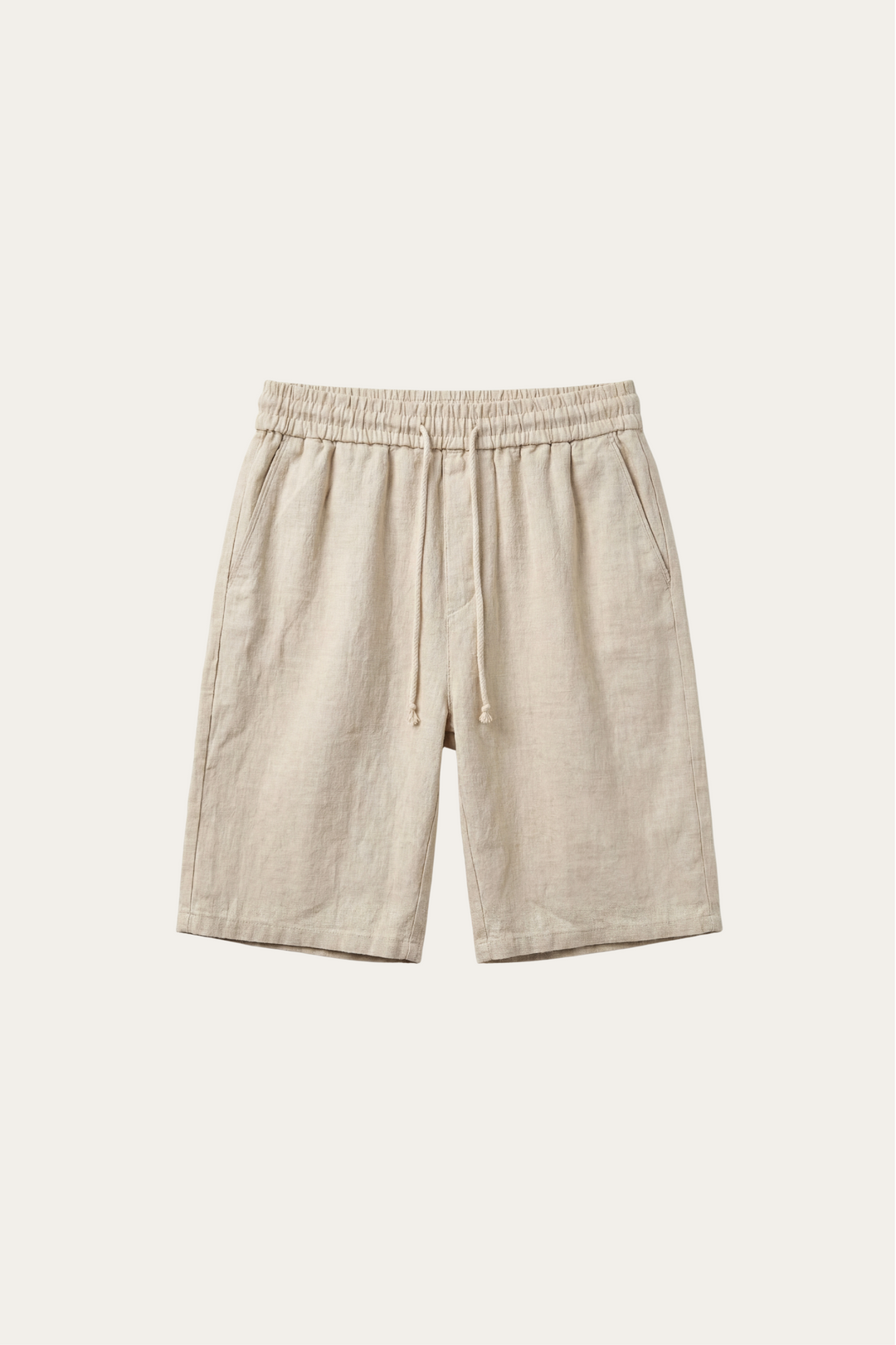 Linnen korte broek met elastische tailleband en koord voor heren - Lecce