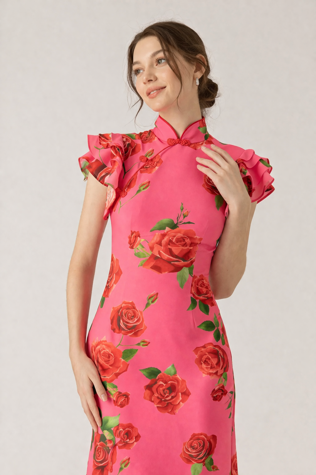 Lange gebloemde coltrui elegante casual stijl - Georgina