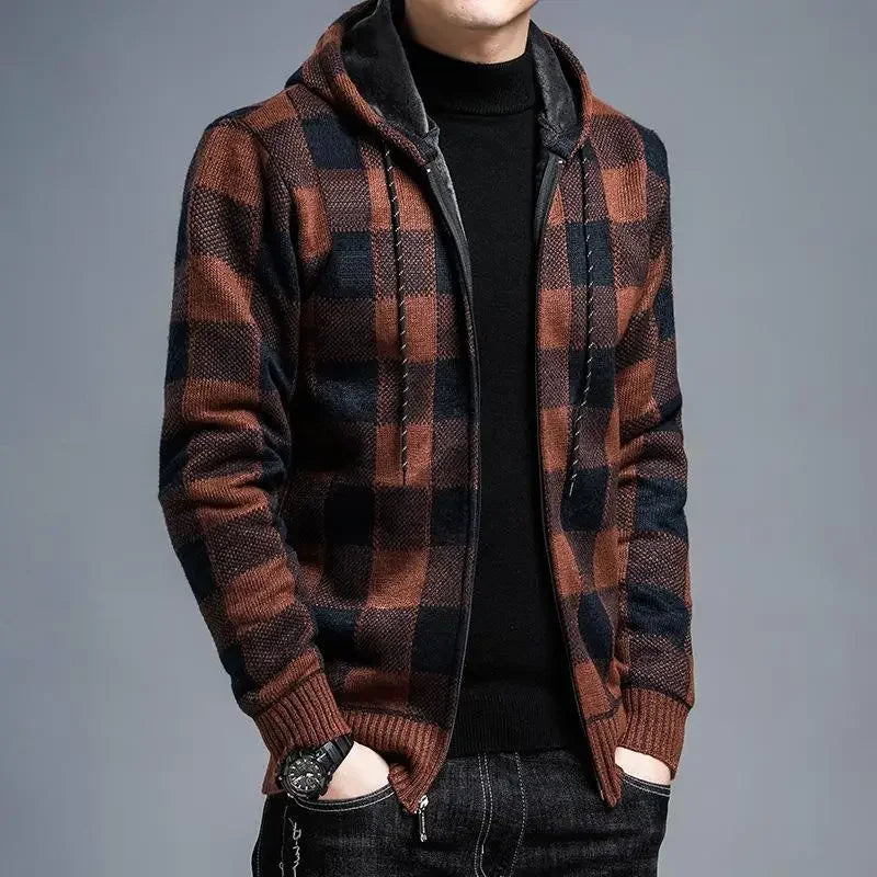 Geruite herenjas met capuchon - Sam