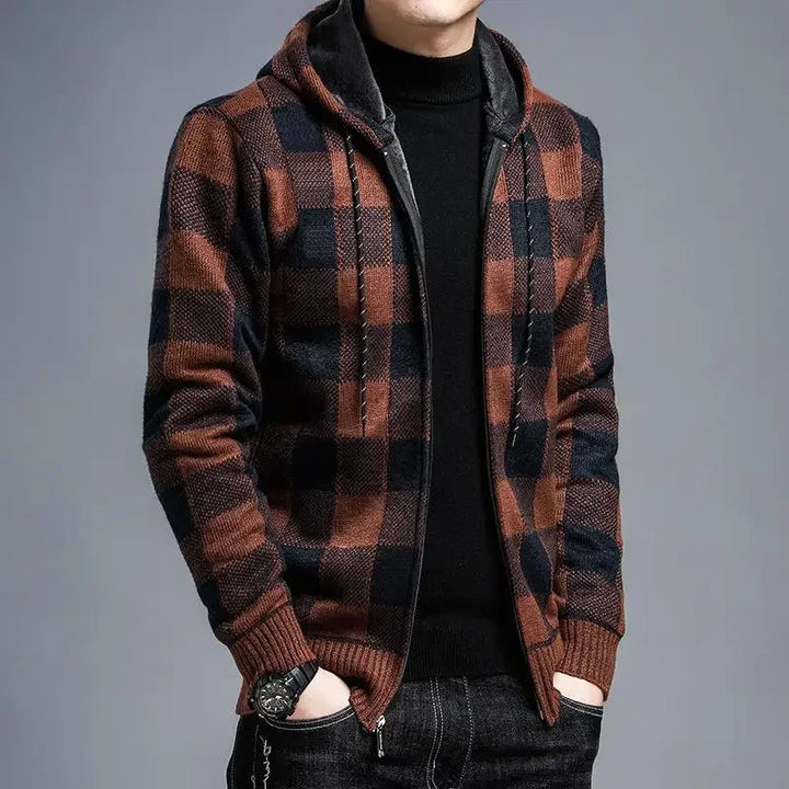 Geruite herenjas met capuchon - Sam