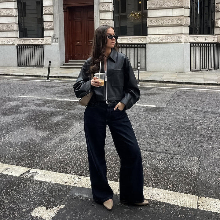 Kort damesjack met metalen ritssluiting - Raizy