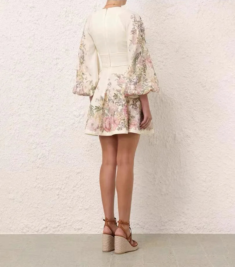 Mahalia - Gebloemde jurk met striksluiting