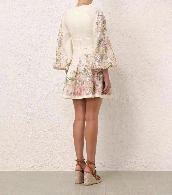 Mahalia - Gebloemde jurk met striksluiting