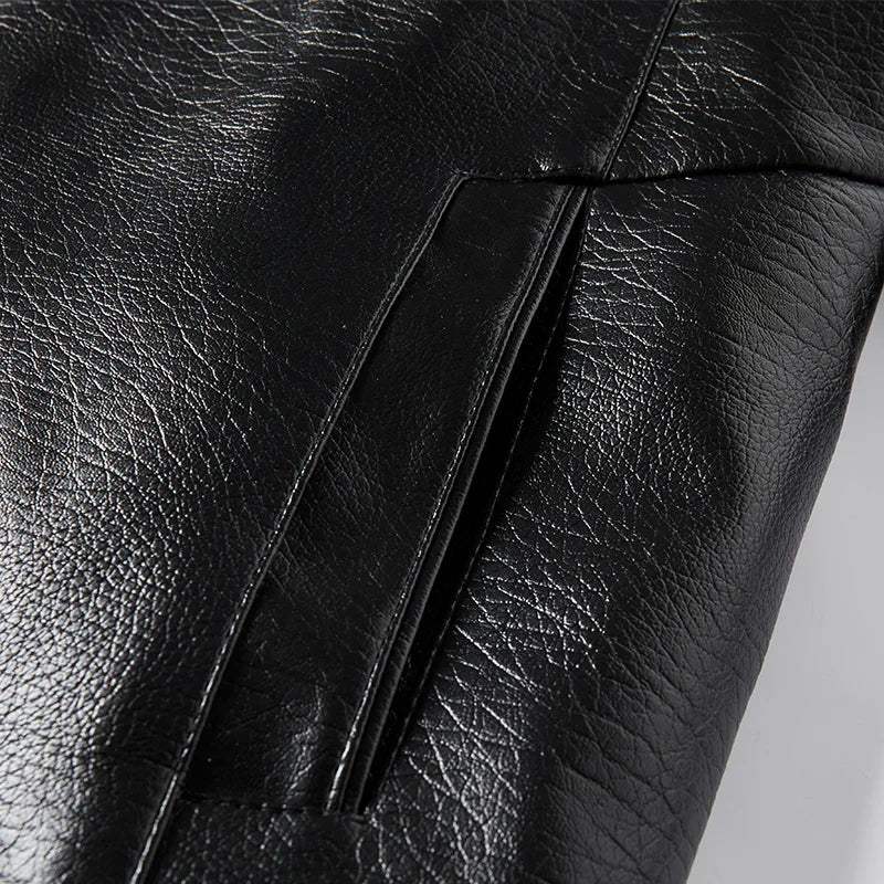 Veganistisch leren jack met kraag - Liam