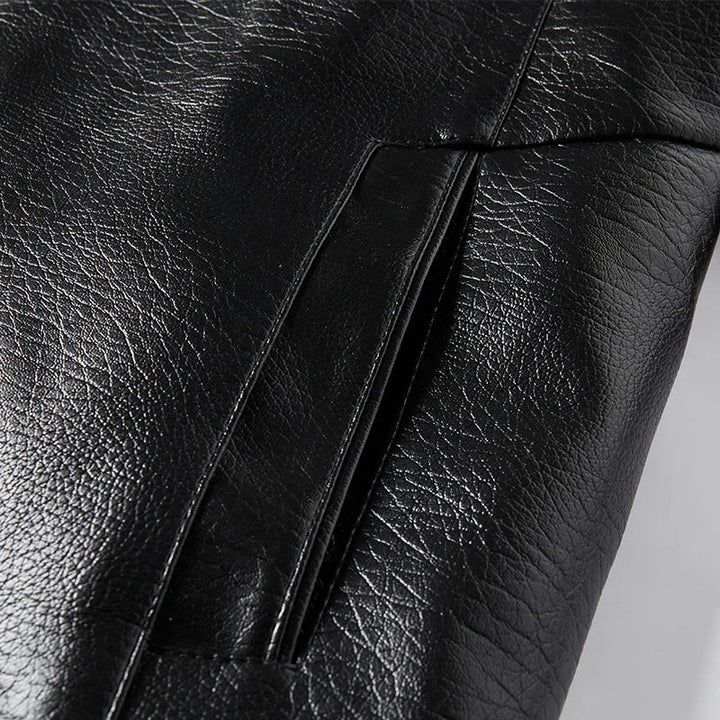 Veganistisch leren jack met kraag - Liam