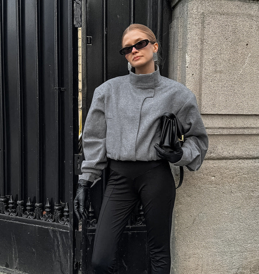 Kort damesjack met hoge kraag - Yasmin