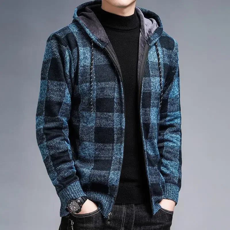 Geruite herenjas met capuchon - Sam