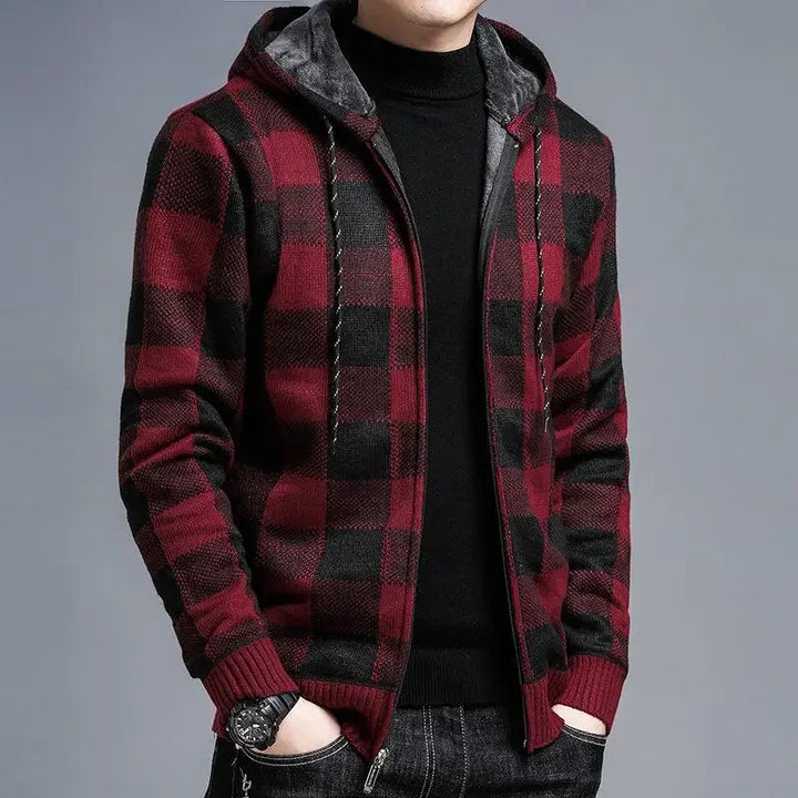 Geruite herenjas met capuchon - Sam