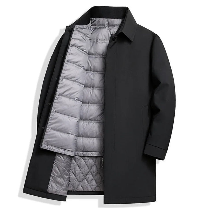 Vegan waterdichte gewatteerde jas met verborgen ritssluiting - Soren