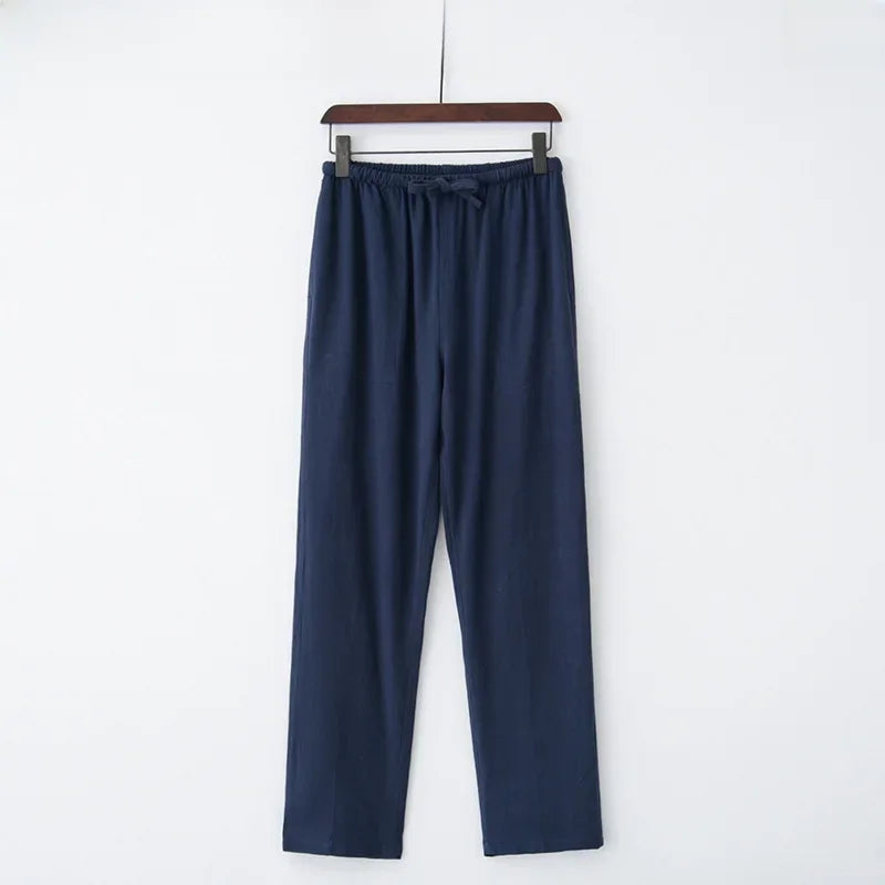 Wijde linnen broek met elastische tailleband en koord voor dames - Nerea