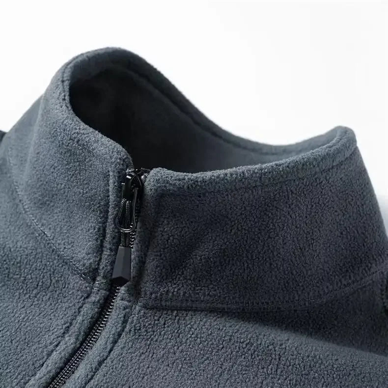 Fleece herentrui met halve rits - Braden