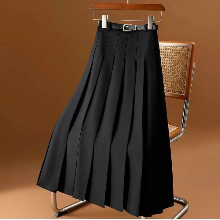 Geplooide midirok met ceintuur voor dames - elegant & veelzijdig