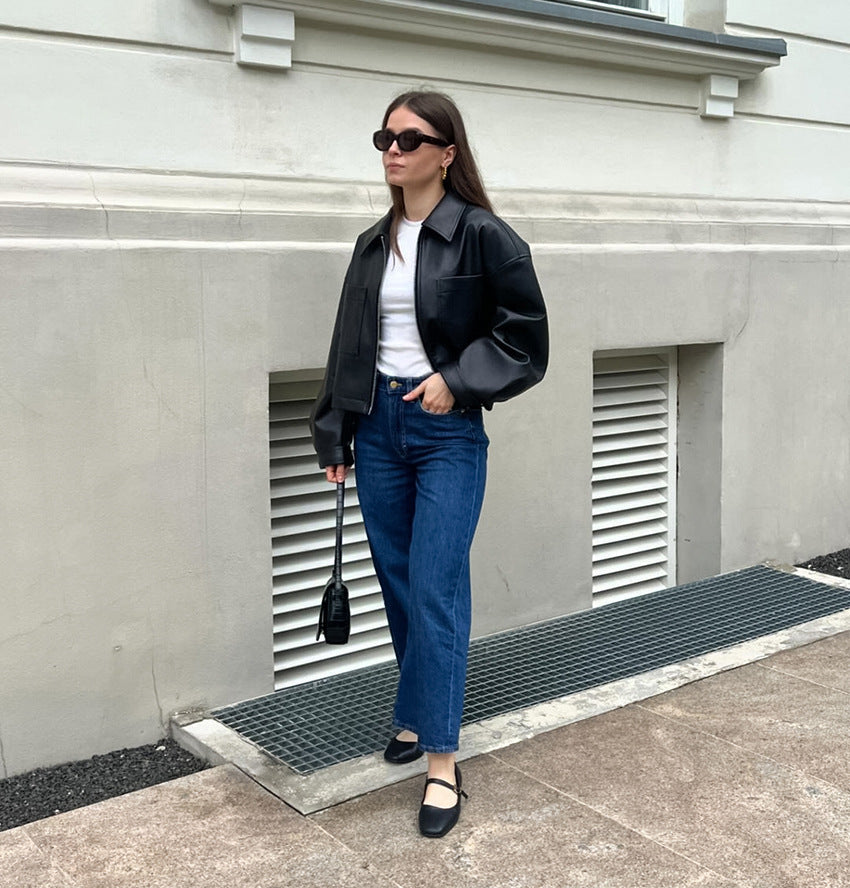 Kort damesjack met metalen ritssluiting - Raizy