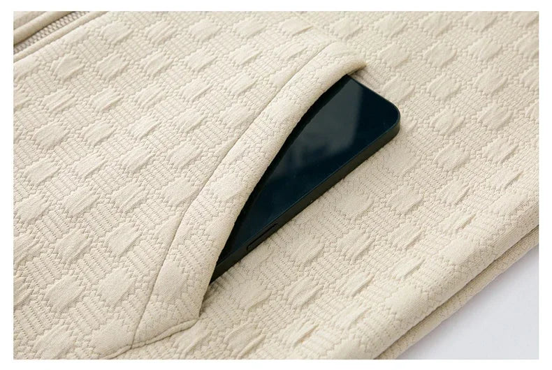 Mouwloos geweven herengilet met rits - Lauffy