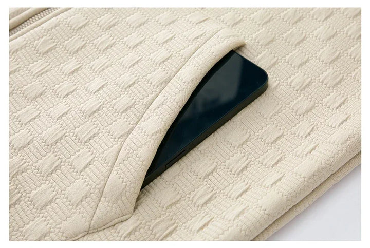 Mouwloos geweven herengilet met rits - Lauffy