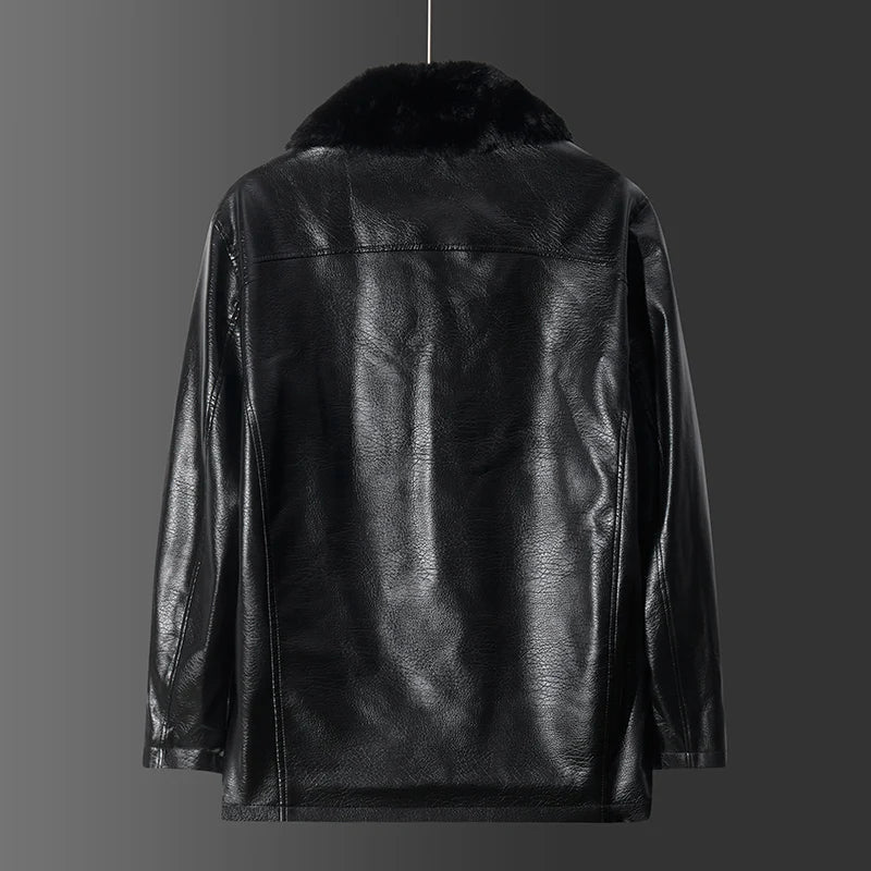 Veganistisch leren jack met kraag - Liam