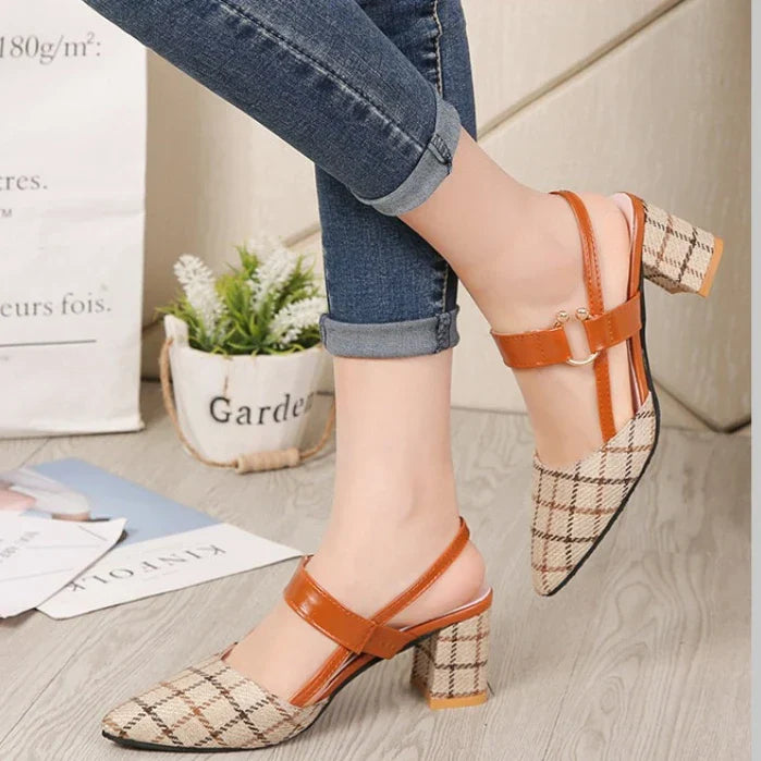 Halfhoge Slingback Schoen - Regina