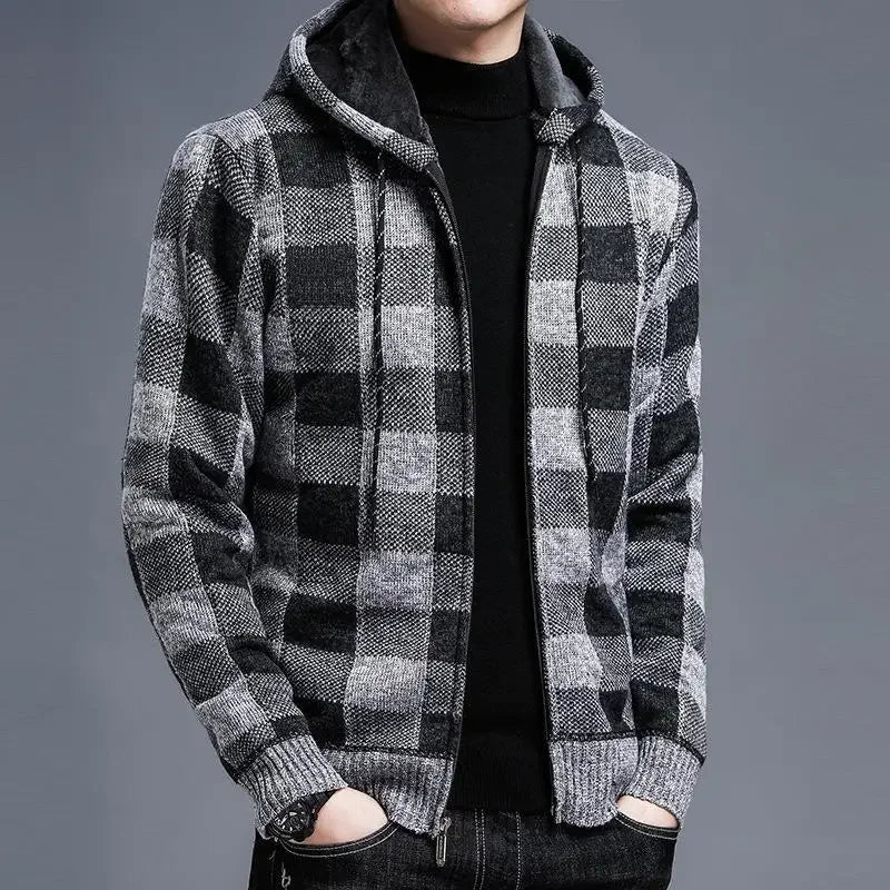 Geruite herenjas met capuchon - Sam