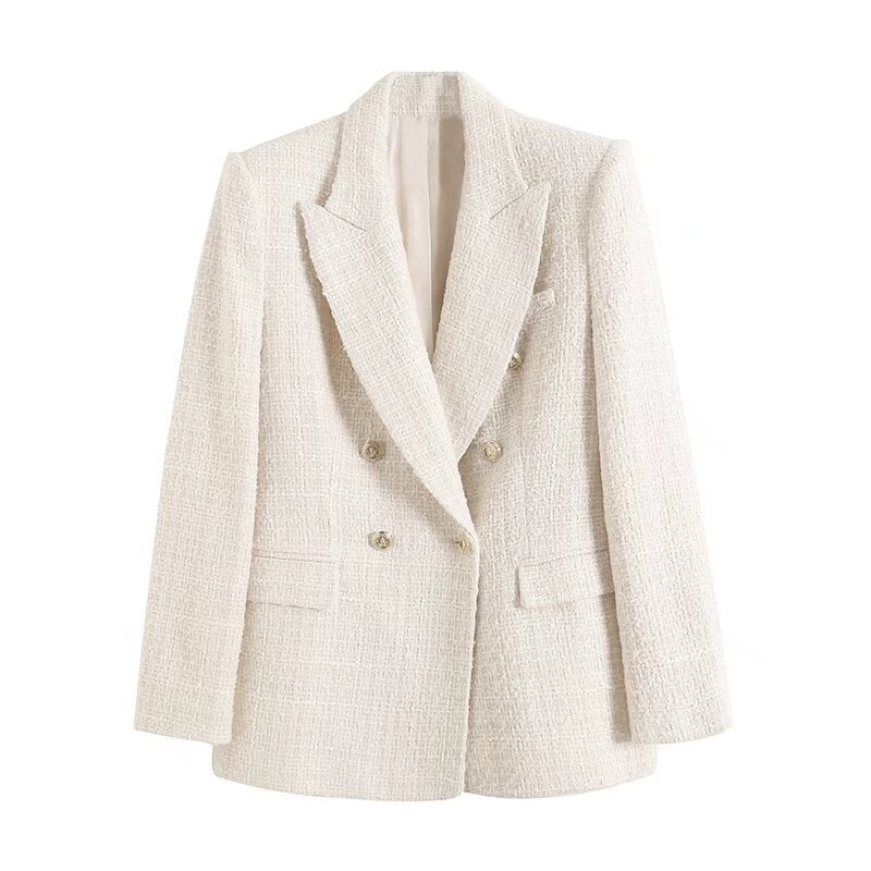 Kary - Exclusieve vintage beige blazer voor dames