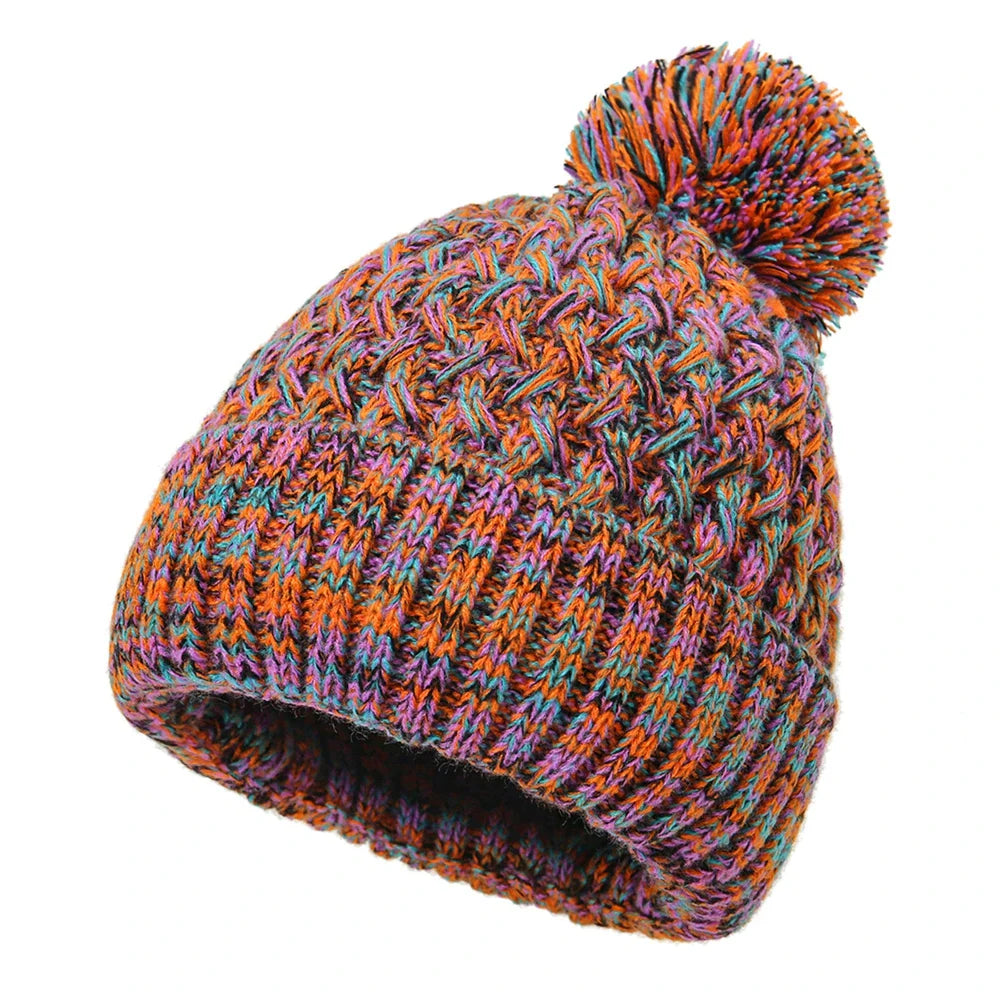 Gebreide damesmuts met pompon - Kireva